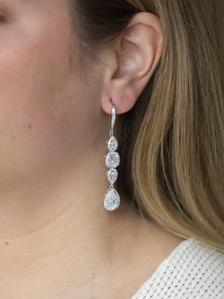Large Crystal Drop Earrings|Chana|Jeanette Maree